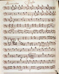 Side med partitur av Konsert i D-dur av Karl Philipp Stamitz