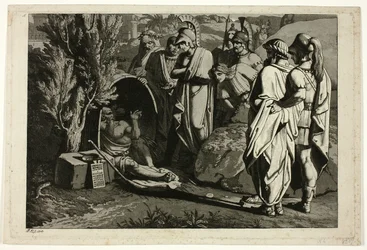 Diogenes i karet hans med Alexander og hans generaler