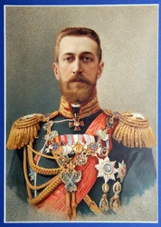 Portrett av storhertug Nikolai Nikolayevich av Russland (1831-1891). Verk av Carl Schultz (1823-1876), fargelitografi, ca. 1850. Tysk kunst