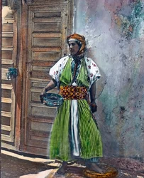 Marokko, kabylsk jente fra den etniske gruppen berber, bildedato: ca. 1910. Carl Simon-arkivet