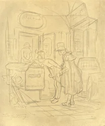 Zollvisitation I, midten av slutten av 1800-tallet, c1924.