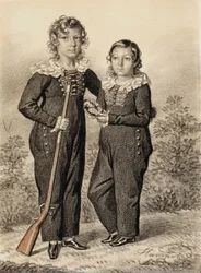Portrett av Alexander og Alexei Dondukov-Korsakov, slutten av 1820-tallet-begynnelsen av 1830-tallet.