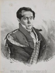 Portrett av poeten Yevgeny Abramovich Baratynsky 1800-1844, 1828.