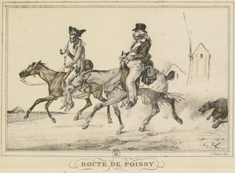 Scener av dagliglivet, veier og stier: Road to Poissy..., 1816.