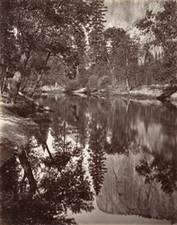 Speilutsikt over El Capitan, Yosemite, ca. 1872, trykt ca. 1876.