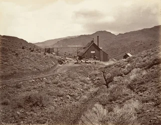 Sutro Tunnel Shaft nr. 3, 1875, trykt ca. 1876.