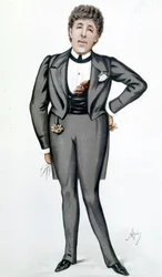 Tegneserie av Oscar Wilde (1854 - 1900) av Carlo Pellegrini (1839 - 1889) - i "" Vanity Fair"" 24. mai