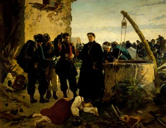 Anna Cuminello funnet død dager etter slaget ved San Martino i 1859, av Carlo Ademollo (1825-1911)