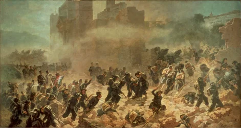The Breach of Porta Pia, Roma 20. september 1870 (olje på lerret)