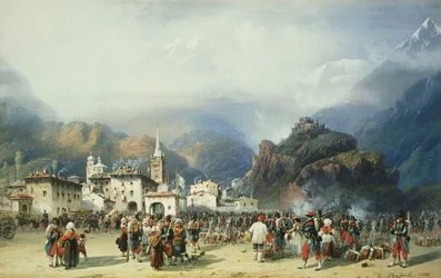 Krigen i Italia: Susa, Mont Cenis, Bivuakk med franske tropper, 1859