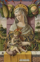 Madonna og barn, ca. 1480 (tempera og gull på tre)