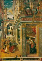 Bebudelsen med den hellige Emidius, 1486, 1911