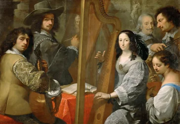 Selvportrett med familie, ca. 1650.