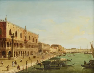 Der Dogenpalast i Venedig mit Riva degli Schiavoni