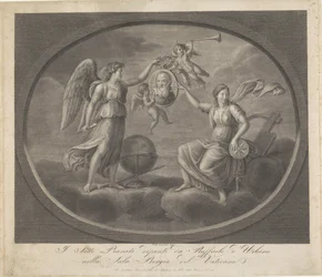 Allegorier om Galileo Galilei Syv planeter malt av Raffaele d