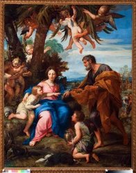 Hvil under flukt til Egypt Maleri av Carlo Maratti (1625-1713)