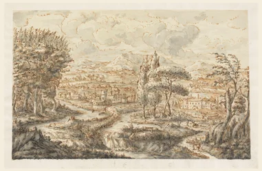 Tegning, En dal, 1750–70
