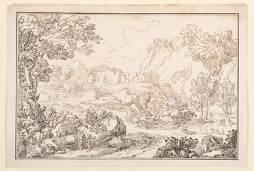 Tegning, et landskap, 1770–86