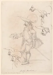 Tegning, karikaturer, ca. 1725–75
