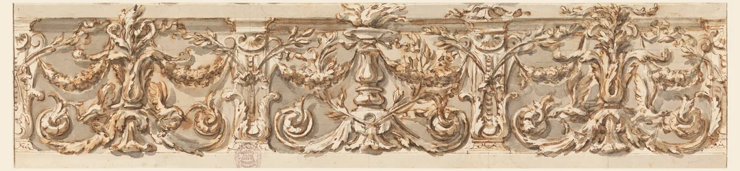 Tegning, design for en frise, ca. 1770