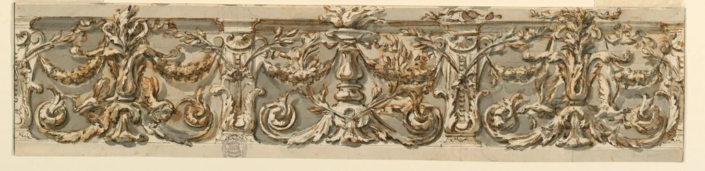 Tegning, design for en frise, ca. 1770