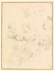 Tegning, figurskisser, 1775