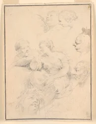 Tegning, figurskisser, 1775