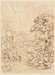 Tegning, Vei som fører til en fjellby, 1750–86