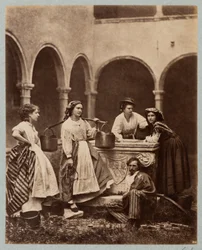 Figurer ved brønnen, klostergården San Giobbe, Venezia (Donne al Pozzo, Chiostro di San Giobbe, Venezia)