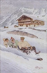 Firemannskjelken (fargelitho)