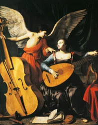 Den hellige Cecilia og engel, av Carlo Saraceni (ca. 1579-1620), ca. 1610
