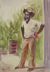 Breaktime, 1989 (wc på papir)