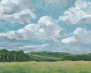 Sommerhimmel over åkrene