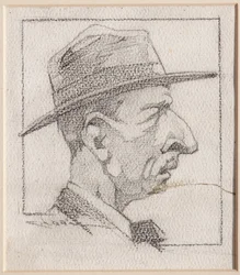 En mann med hatt (blyant på papir)