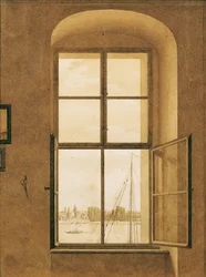 Utsikt fra vinduet i kunstnerens studio, høyre vindu