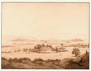 Rügen-landskap med en gjeter