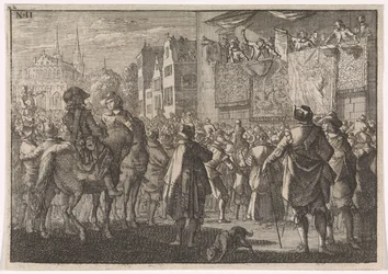 Proklamasjon av freden i Osnabrück i en by, 1648