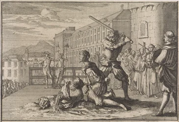 Halshugging av markisen av Cinq-Mars og François De Thou, 1642