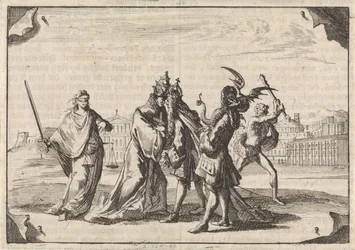 Tegneserie om slaget mellom Ludvig XIV og pave Innocens XI, 1687