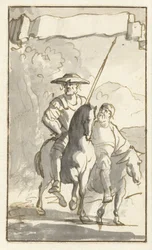Titteltrykk av Don Quijote Design for det femte bindet av Histoire de l