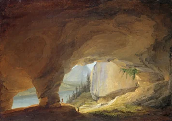 Utsikt fra Beatus-hulen ved innsjøen Thun, 1776