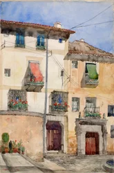 Gammelt hus i Segovia, Spania