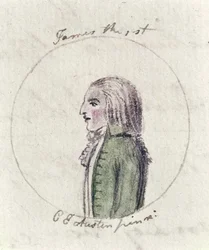 James I, ca. 1790 (penn og blekk og wc på papir)