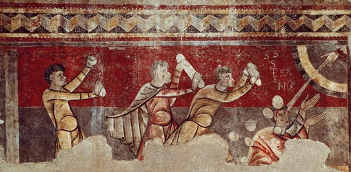The Stening of Saint Stephen, ca. 1100 (freskomaleri overført til lerret)
