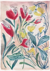 Levende akvarellblomster