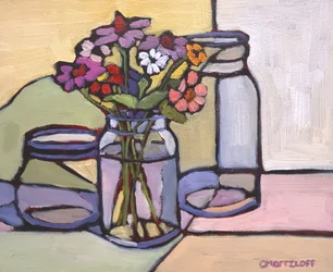 Reflekterende glass, 2023 (olje på panel)