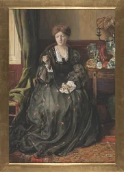 Tenkning, portrett av Emma Madox Brown, ca. 1870 (akvarell og gouache på papir)
