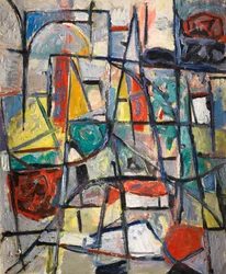 Abstrakt komposisjon, ca. 1949 (olje på lerret)