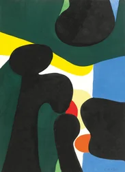 Komposisjon, ca. 1950 (gouache på papir)