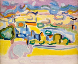 Fauvistisk landskap, ca. 1945 (olje på lerret)